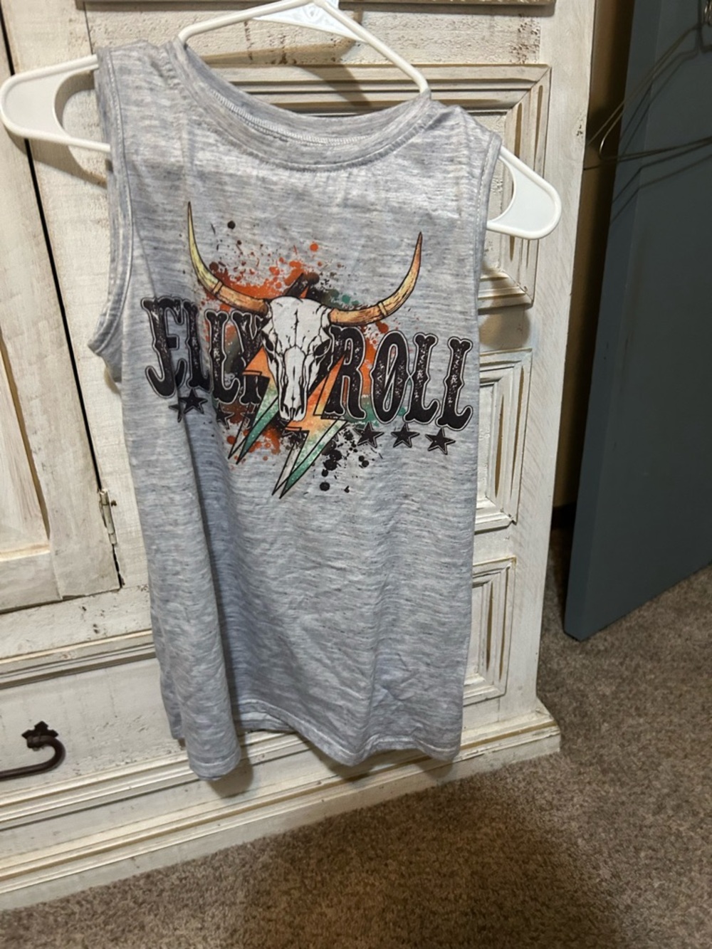 Kids' Gray 'Cowboy Rock' Graphic Tank Top